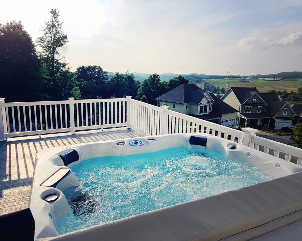 hot tub with view