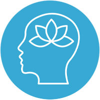 Icon of a flower inside a head